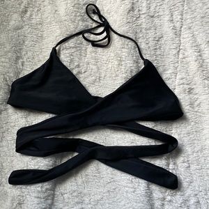 small black warp around bikini top